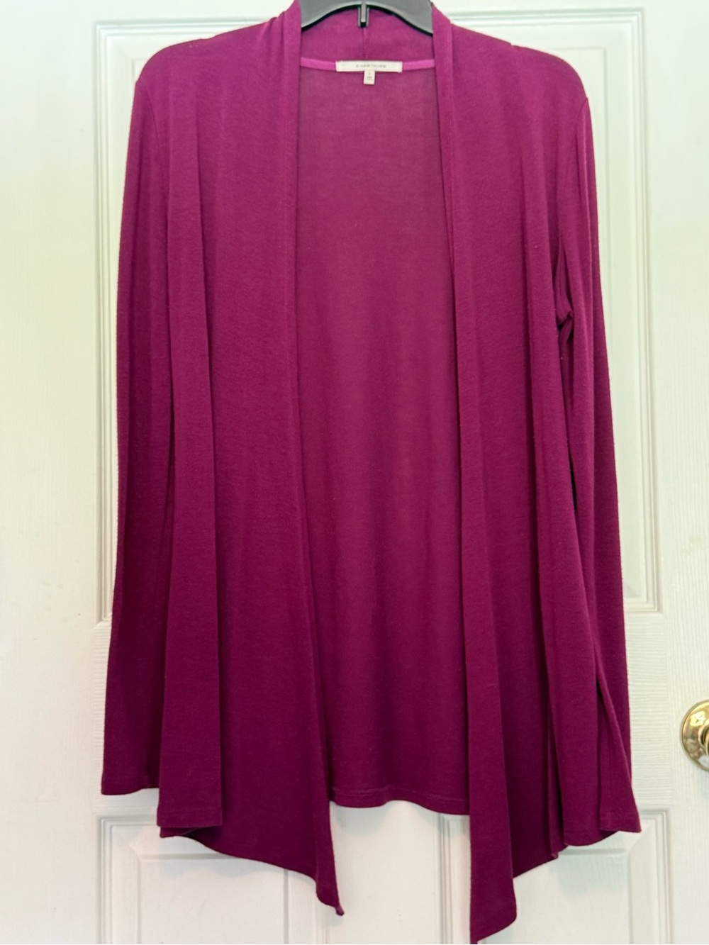 41 Hawthorne Size Large Berry Burgundy Draped Cardigan